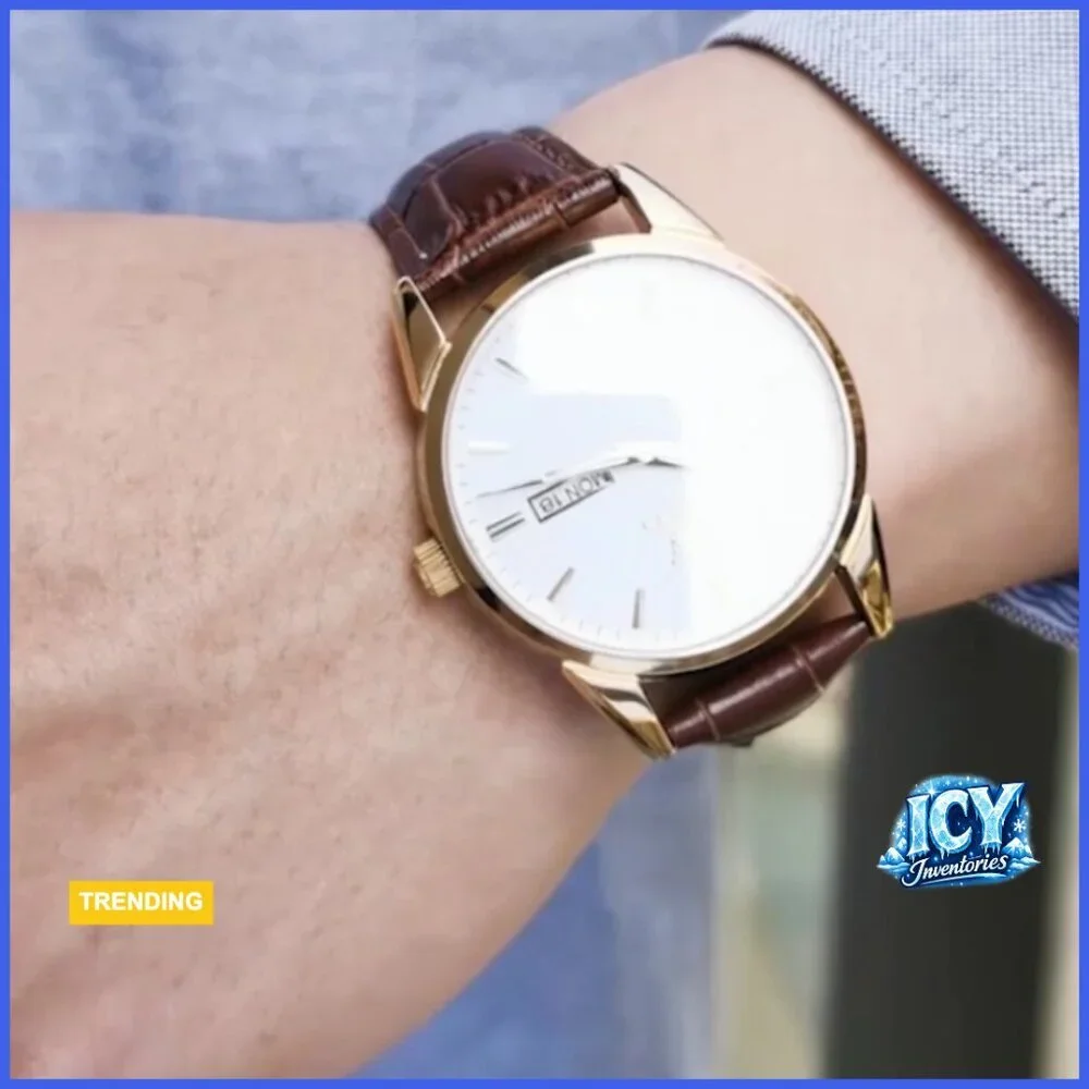 Stainless Steel Analog Quartz Watch with Day Date Luminous Hands